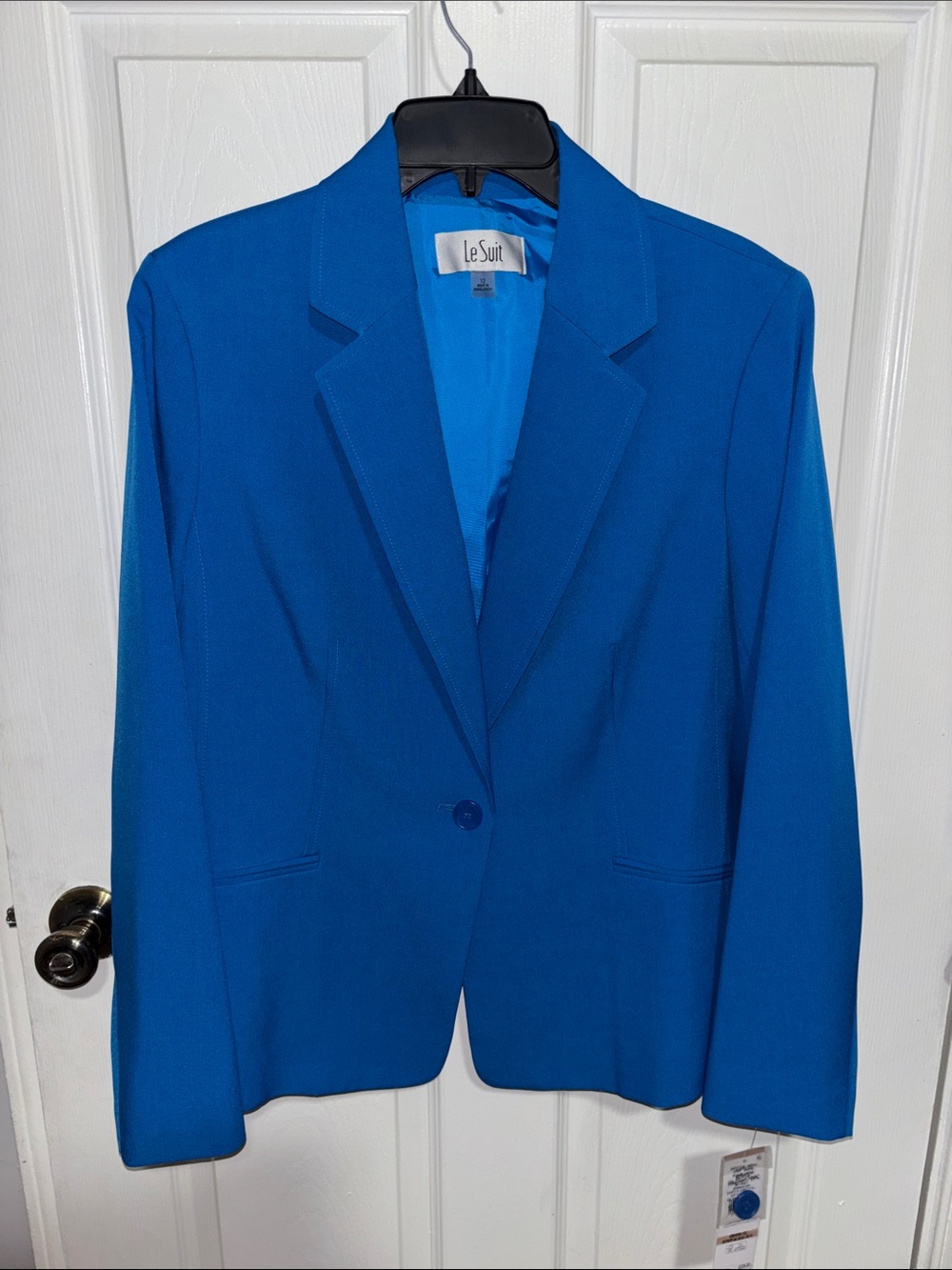 Le Suit Bright Blue Single-Button Women's Blazer
